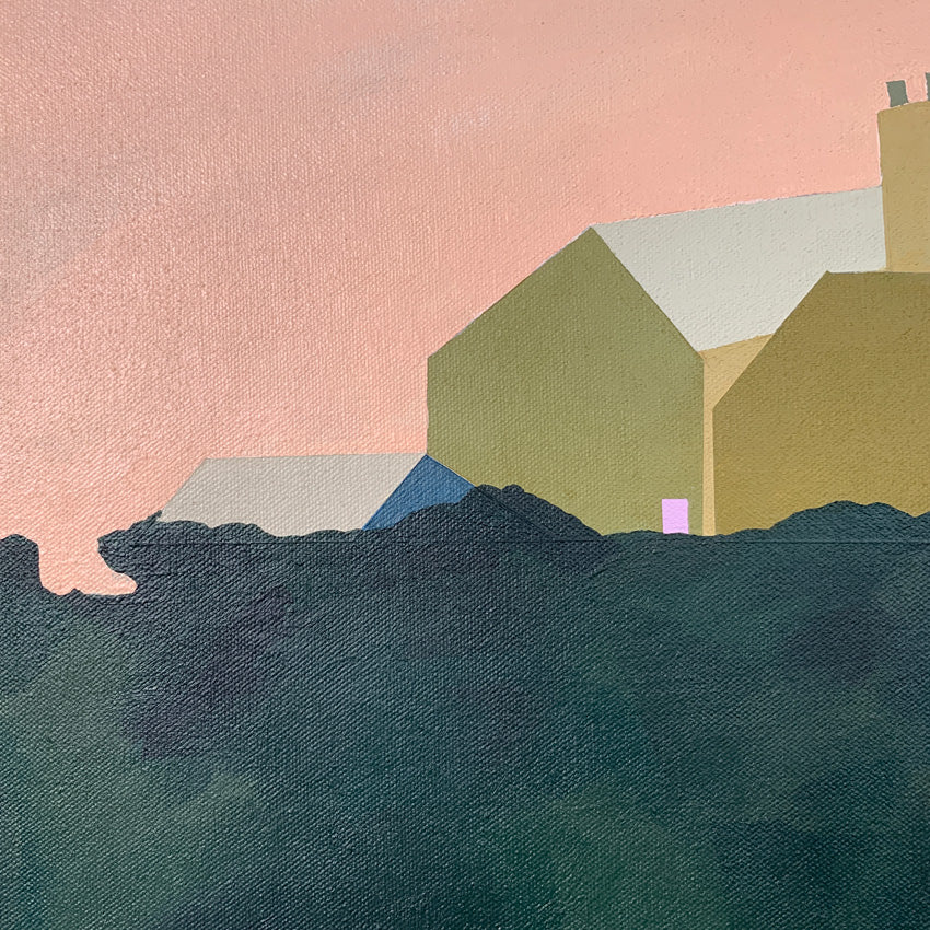 Houses In The Woods Painting No 2